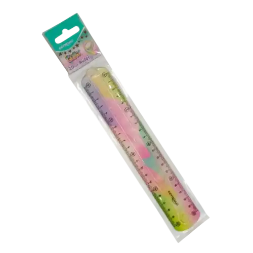 REGLA FLEX PASTEL CON GLITTER 20CM