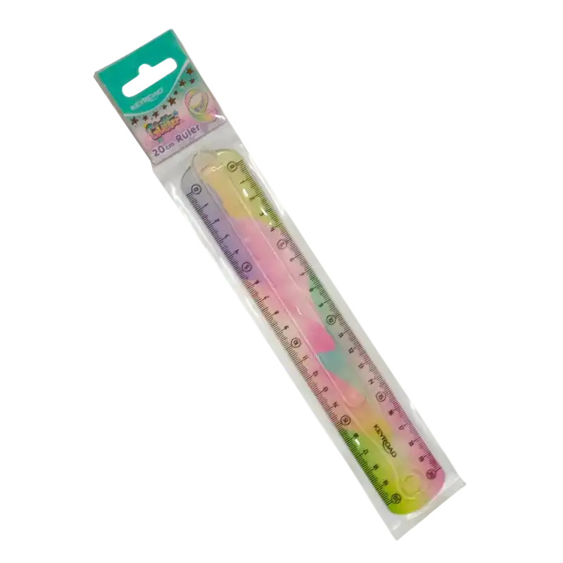 REGLA FLEX PASTEL CON GLITTER 20CM