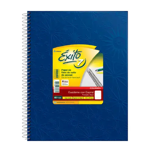 CUADERNO E7 COLEGIAL FORRADO AZUL 60H RAY EXITO