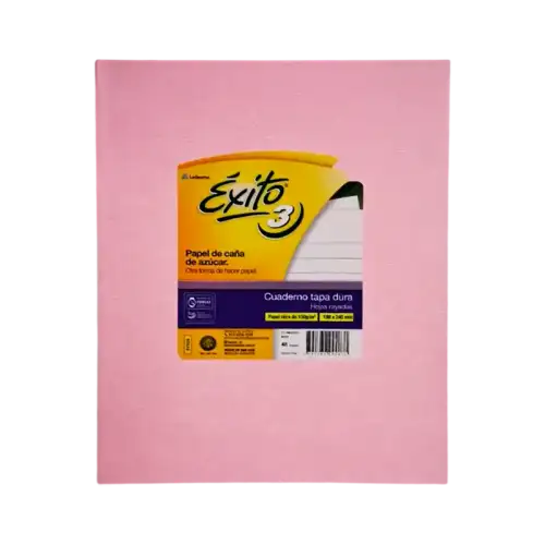 CUADERNO E3 19X23 FORRADO ROSA 48H RAY EXITO