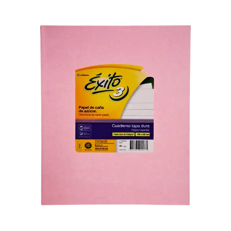 CUADERNO EXITO E3 19X23 FORRADO ROSA 48H RY