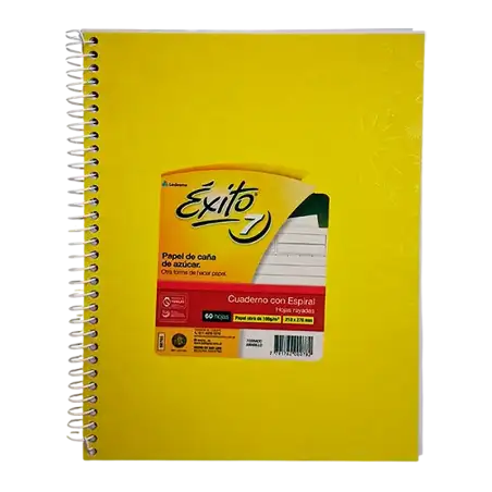 CUADERNO E7 ESP FORRADO AMARILLO 60H RAY EXITO