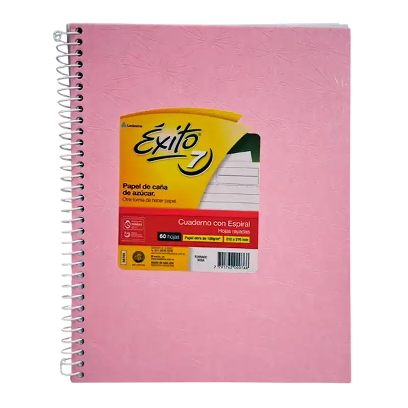 CUADERNO E7 ESP FORRADO ROSA 60H RAY EXITO