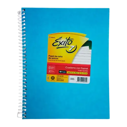 CUADERNO 21X27 ESP E7 FORR TURQUESA 60H EXITO