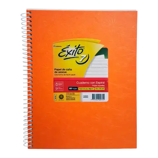 CUADERNO 21X27 ESP 7 NARANJA 60H RY EXITO