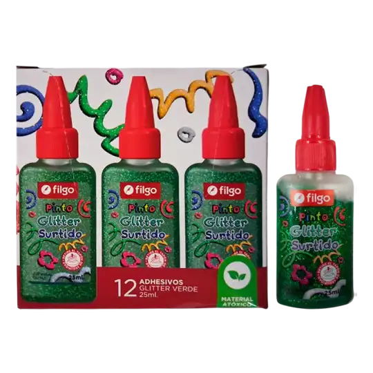 ADHESIVO GLITTER 25ML VERDE FILGO