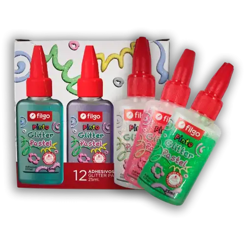 ADHESIVO GLITTER 25ML PASTEL SURTIDO FILGO