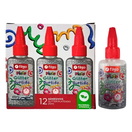 ADHESIVO GLITTER FILGO 25ML PLATEADO
