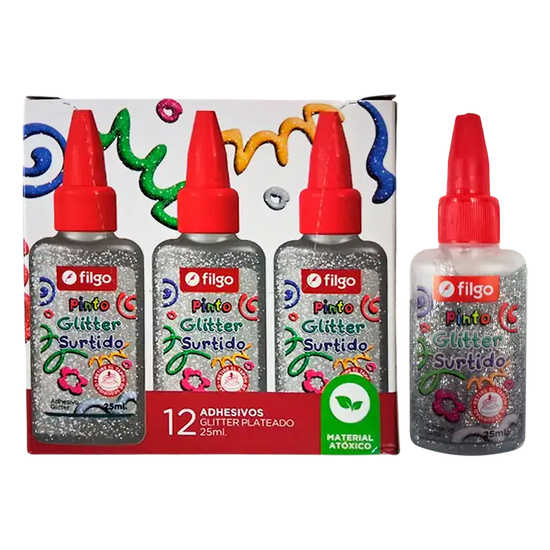 ADHESIVO GLITTER FILGO 25ML PLATEADO
