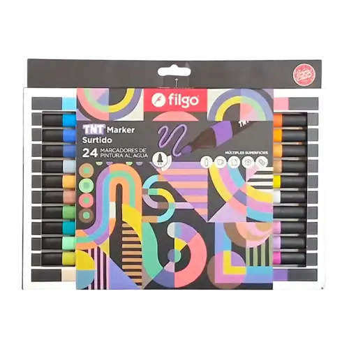 MARCADOR PINTURA AL AGUA TNT MARKER X24 FILGO