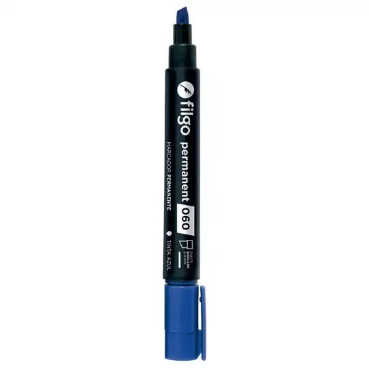 MARCADOR PERMANENTE 060 BISELADO AZUL X1 FILGO