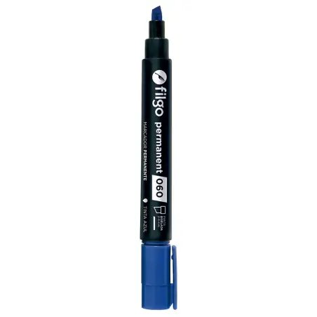 MARCADOR PERMANENTE 060 BISELADO AZUL X1 FILGO