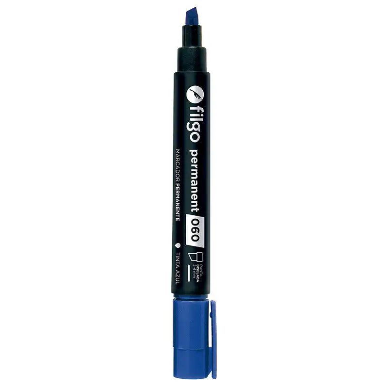 MARCADOR PERMANENTE 060 BISELADO AZUL X1 FILGO