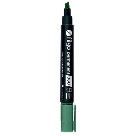 MARCADOR PERMANENTE 060 BISELADO VERDE X1 FILGO