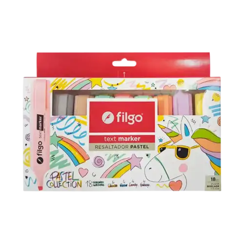 RESALTADOR TEXT MARKER PASTEL X18 FILGO