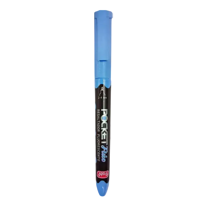 RESALTADOR POCKET TRABI X1 CELESTE FLUO