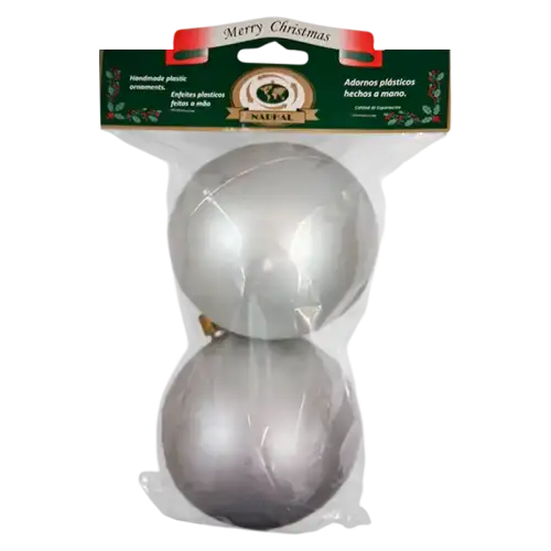 GLOBO SATINADO 80MM PLATA X2