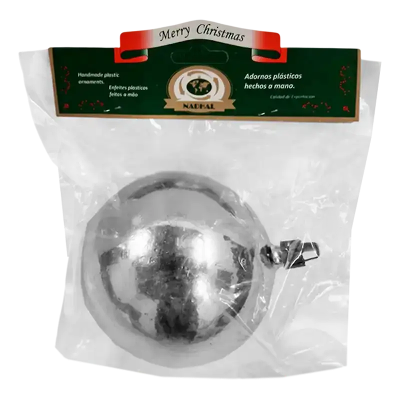 GLOBO BRILLANTE PLATA 100MM X1