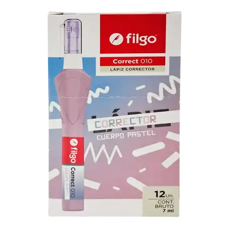 LAPIZ CORRECTOR LIQUIDO 010 PASTEL X12U FILGO