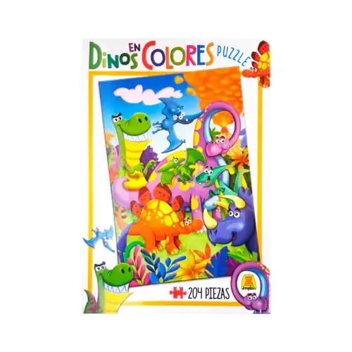 DINOS EN COLORES PUZZLES 204PZAS IMPLAS