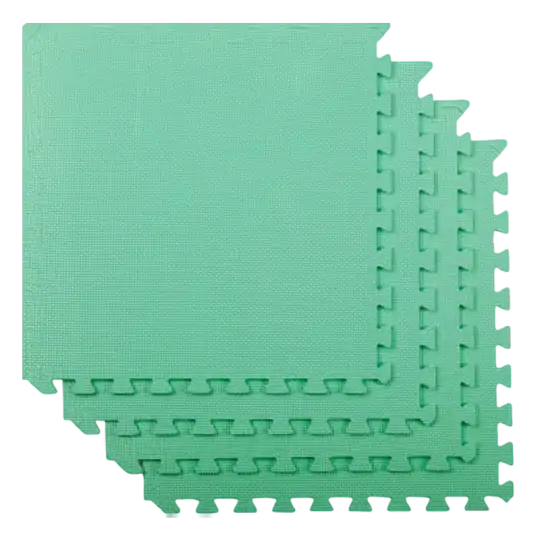 PISO GOMA EVA 60CMX60CM 1CM CON BORDES TURQUESA