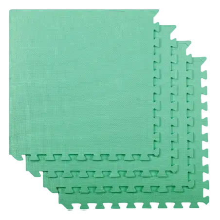 PISO GOMA EVA 60CMX60CM 1CM CON BORDES TURQUESA