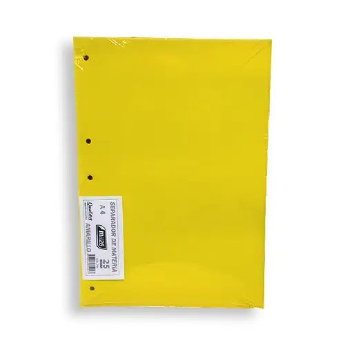 SEPARADOR DE CARTULINA A4 AMARILLO MIL28