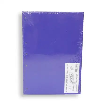 SEPARADOR DE CARTULINA A4 VIOLETA MIL28