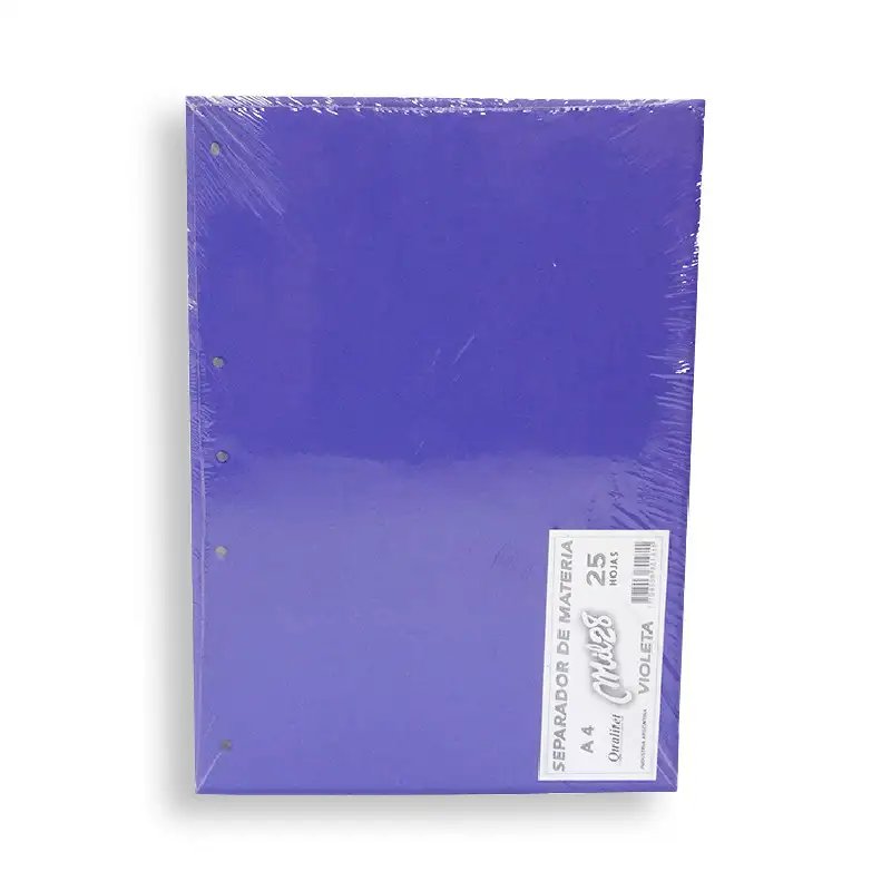 SEPARADOR DE CARTULINA A4 VIOLETA MIL28