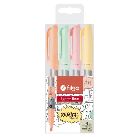 RESALTADOR FINO LIGHTER ESTUCHE PASTEL X4 FILGO