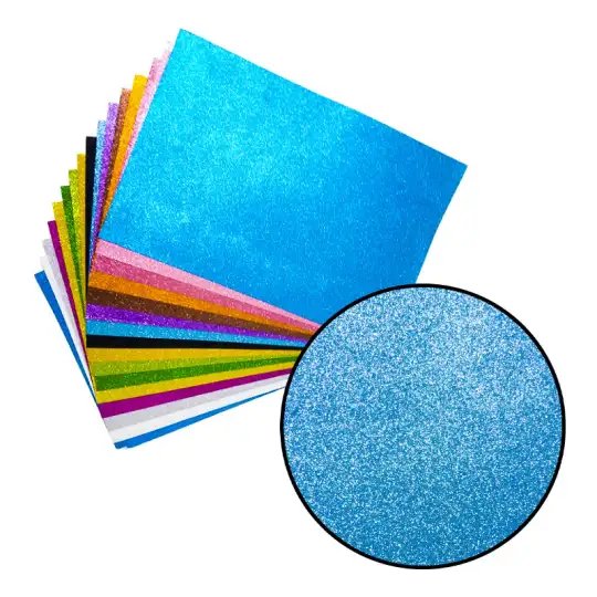 GOMA EVA GLITTER REXON 40X60 CELESTE X1