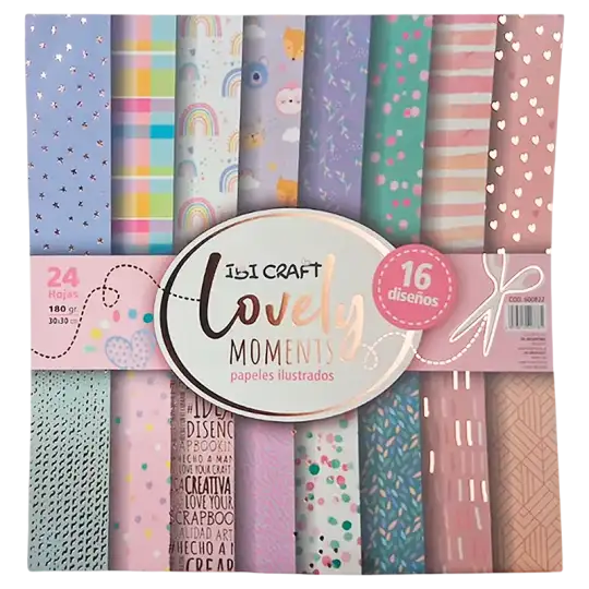 PAPEL PARA SCRAP 30X30CM 24HJS LOVELY