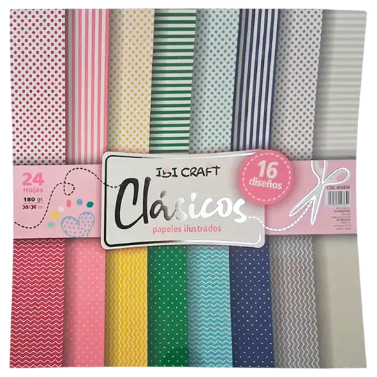 PAPEL PARA SCRAP 30X30CM 24HJS CLASICOS