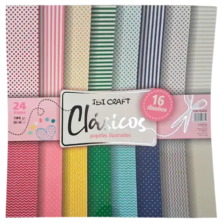 PAPEL PARA SCRAP 30X30CM 24HJS CLASICOS