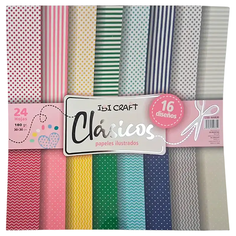 PAPEL PARA SCRAP 30X30CM 24HJS CLASICOS