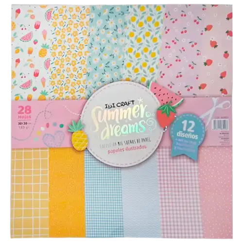 PAPEL PARA SCRAP 30X30CM 28HJS SUMMER