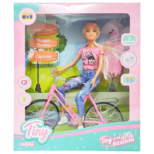 MUNIECA TINY Y SU BICICLETA VIAJERA