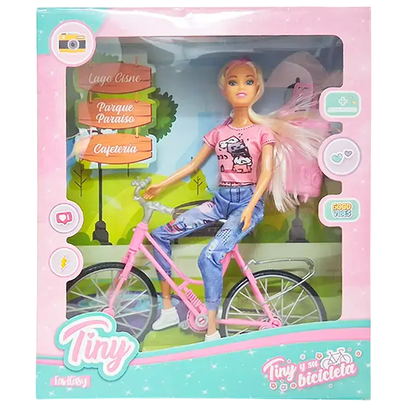 MUNIECA TINY Y SU BICICLETA VIAJERA