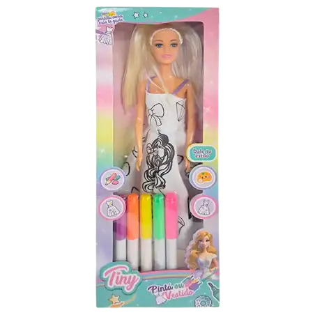 MUNIECA TINY PARA PINTAR CON FIBRAS
