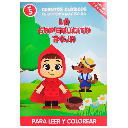 CUENTO GDE PARA COLOREAR CAPERUCITA ROJA CBA