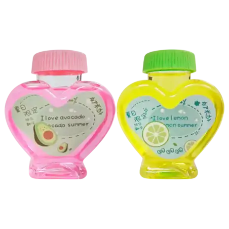 SLIME FRUTAS FRASCO CORAZON