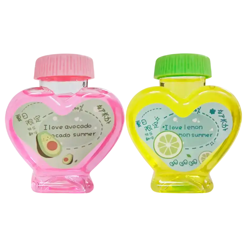SLIME FRUTAS FRASCO CORAZON