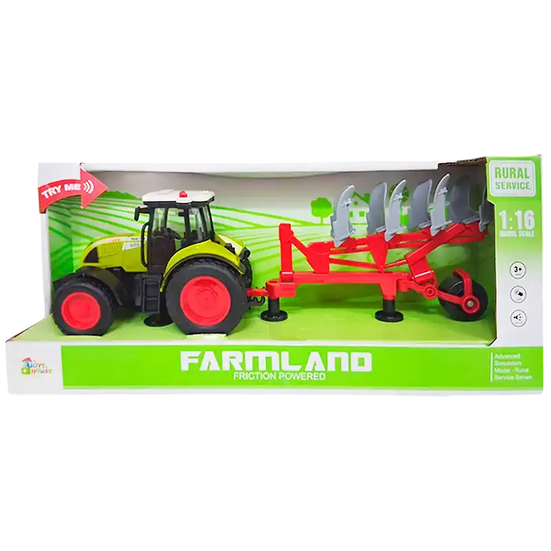 TRACTOR C/ARADO, SONIDO Y LUZ ESC 1:16