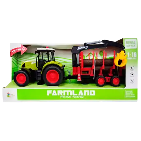 TRACTOR C/TRONCOS, SONIDO Y LUZ ESC 1:16