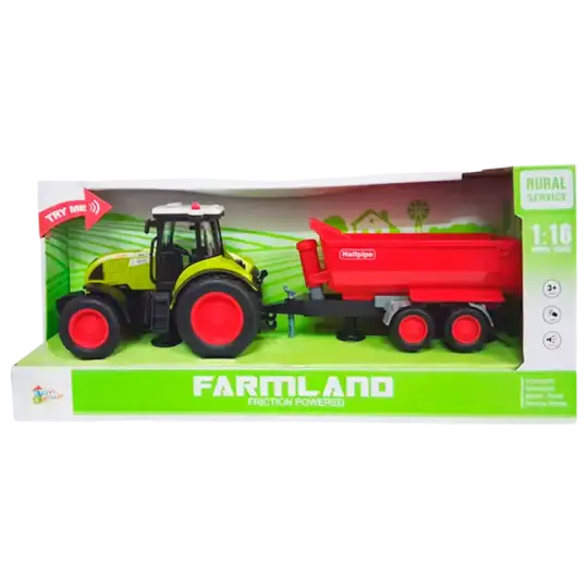 TRACTOR C/VOLQUETE, SONIDO Y LUZ ESC 1:16