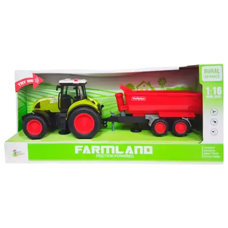 TRACTOR C/VOLQUETE, SONIDO Y LUZ ESC 1:16