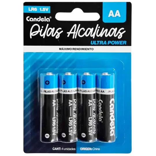 PILA CANDELA ALCALINA AA X4