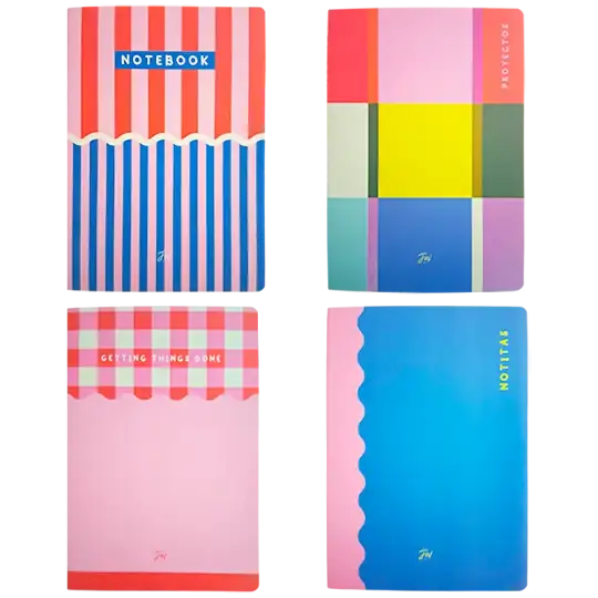 SET DE CUADERNOS FW COLORBLOCK X4
