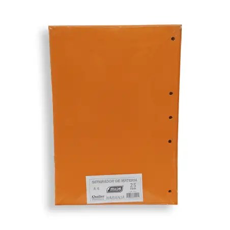 SEPARADOR DE CARTULINA A4 NARANJA MIL28
