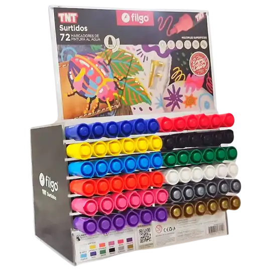 EXHIBIDOR MARCADOR PINTURA AL AGUA TNT X72 FILGO